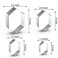 Long Hexagon Cookie Cutter Set Large 5 Inch 4 Inch 3 Inch 2 Inch Geometric Gem Frame Plaque Cookie Cutters Shapes Molds Stainless Steel