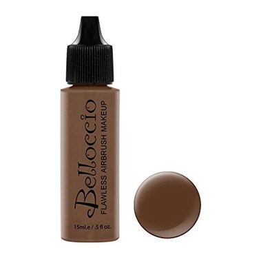 Belloccios Professional Cosmetic Airbrush Makeup Foundation 12oz Bottle Java Dark with red and Olive Undertones