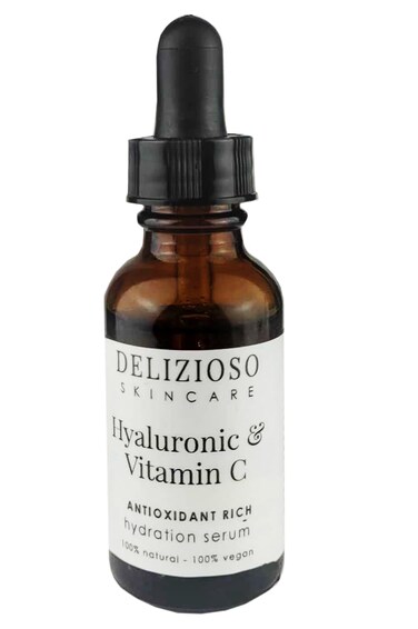Hyaluronic  Vitamin C Antioxidant Rich Facial Serum  100 Natural  Vegan  for Hydrated  Supple Skin  1 oz  30 ml