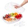 IVYHOME Fruit Ice Serving Tray Chilled Veggie Tray Shrimp Cocktail Serving Dish Appetizer Serving Platter for Parties with Lid and 4 Compartments