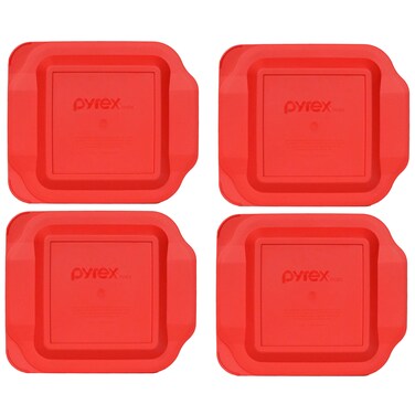 Pyrex 222PC 2qt Red Lid 4Pack