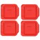 Pyrex 222PC 2qt Red Lid 4Pack