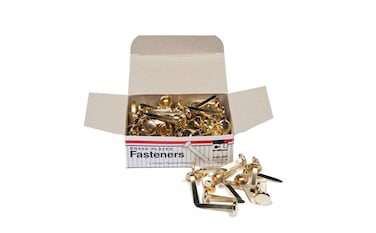 Charles Leonard Fasteners Round Head Brass Plated 1 Inch Shank 10 MM Head 100Pack 4RBP
