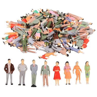 ZJIA 150 Scale O Gauge Colorful Painted Mixed Model People Figure Layout Pack of 100