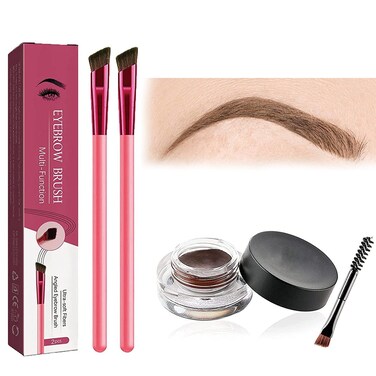 4D Hair Stroke Brow Stamp Brush Eyebrow Hair Stroke Brush Ultrathin 4D Eyebrow Stamp Brush Realistic Hair Stroke Eyebrow Brush Eye Brow Stamping KitLight Brown