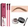 4D Hair Stroke Brow Stamp Brush Eyebrow Hair Stroke Brush Ultrathin 4D Eyebrow Stamp Brush Realistic Hair Stroke Eyebrow Brush Eye Brow Stamping KitLight Brown