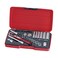 Teng Tools 36 Piece 14 Inch Drive 6 Point Metric RegularShallow  Deep Socket Set  T1436 Silver