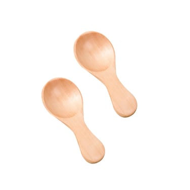 2 Pcs Mini Wooden Spoon with Short Handle Perfect for Small Jars of Jam Spices Condiments Sugar Honey Coffee Tea Mustard Ice Cream Milk Powder Kitchen Accessories Khaki