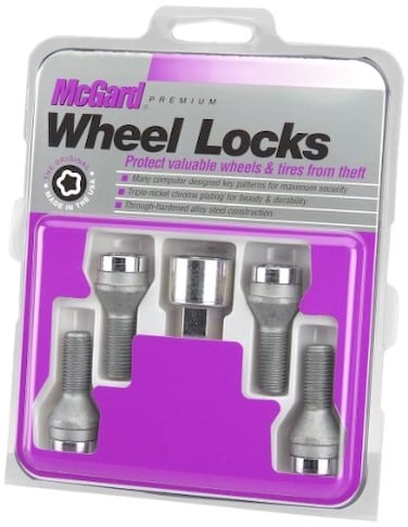 McGard 27216 Chrome Bolt Style Cone Seat Wheel Locks M12 x 125 Set of 4 Locks  1 Key Pack of 1