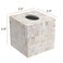 CLAYNIX Tissue Box Cover  Mosaic Mother of Pearl Inlay Tissue Box Holder  Tissue Box Cover Square 59 x 59 x 59 in  Decorative Bathroom Bedroom or Office White