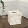 CLAYNIX Tissue Box Cover  Mosaic Mother of Pearl Inlay Tissue Box Holder  Tissue Box Cover Square 59 x 59 x 59 in  Decorative Bathroom Bedroom or Office White