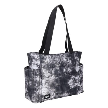 BUILT Puffer Tote Lunch Bag Lightweight Insulated and Reusable Black and White Nightfall Tie Dye 11 Can Capacity