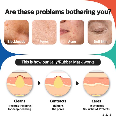 VILVIN Collagen Modeling Mask Korean  Peel off Jelly Mask Powder Pack for Soothing and Pore Management  4 cup pack set