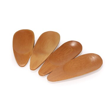 BambooMN  4 Small Solid Bamboo Oval Scoop 10pcs