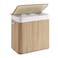 SONGMICS Laundry Hamper 396 Gallons 150L 3Section Laundry Basket Laundry Hamper with Lid Bamboo Foldable Removable and Machine Washable Liner for Laundry Room Bedroom Natural ULCB091N01