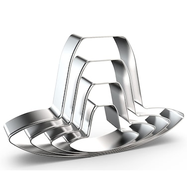 Top Hat Cookie Cutter Set Large  5 Inch 4 Inch 3 Inch 2 Inch  Fall Thanksgiving Pilgrim Top Hat Cap Cookie Cutters Shapes for Thanksgiving Party  Stainelss Steel