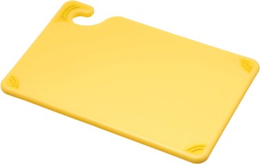 San Jamar SafTGrip Plastic Cutting Board with Safety Hook 6 x 9 x 0375 Yellow
