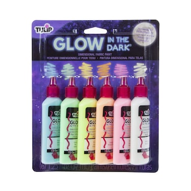 TULIP 17581 Dimensional Metallic Fabric Paint 6Pack Glow