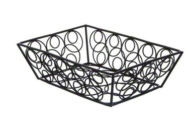 American Metalcraft EBB59B Steel Rectangular Wire LoopDLoop Bread Basket Small 9 L x 6 W x 25 H Black