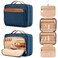 Travel Hanging Toiletry Bag for Women Extra Large Makeup Bag Holds FullSize Shampoo with Jewelry Organizer Compartment Waterproof Cosmetic Bag Toiletries Kit Set with Trolley Belt Navy Blue