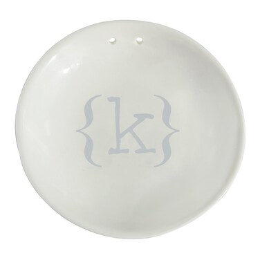 Cathys Concepts Personalized Wedding Ring Dish Silver Letter K