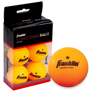 Franklin Sports Ping Pong Balls  Official Size  Weight Orange 40mm Table Tennis Balls  One Star Professional Ping Pong Balls  Durable High Performance Ping Pong Balls  Orange  6 Pack