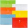 JAM Paper Plastic Envelope with Button and String Tie Closure  Legal Booklet  9 34 x 14 12 x 1 14 Assorted Primary Colors  6pack