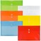 JAM Paper Plastic Envelope with Button and String Tie Closure  Legal Booklet  9 34 x 14 12 x 1 14 Assorted Primary Colors  6pack