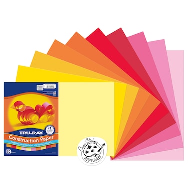 Pacon 102948 TruRay Construction Paper 76 lbs 12 x 18 Assorted 25 SheetsPack