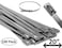Electriduct 304 Stainless Steel Cable Ties 20 Inch 200 Lbs Heavy Duty Self Locking Ball Lock Zip Ties UV Resistant 100 Pack
