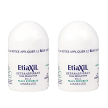 ETIAXIL UNPERSPIRANT ROLLON TREATMENT FOR ARMPITS SENSITIVE SKINS 15ML PACK OF 2PCS