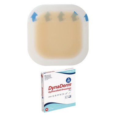 Dynarex DynaDerm Hydrocolloid Dressings Sterile Moist Bandages Used for All Kinds of Wounds 4 x 4 Thin  LatexFree PeelDown Patches  1 Box of 10 Dressings