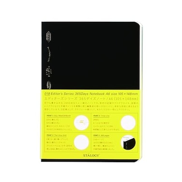 Nitoms S4103 STALOGY Notebook A6 Squared 365 Days Notebook Black