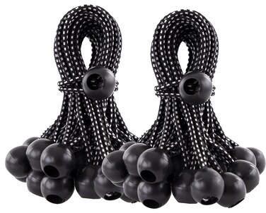 Kotap BB6B Ball Bungee Cord HeavyDuty  Versatile Indoor  Outdoor Tarp TieDown Organize  Secure 6Inch Black 50 Pack