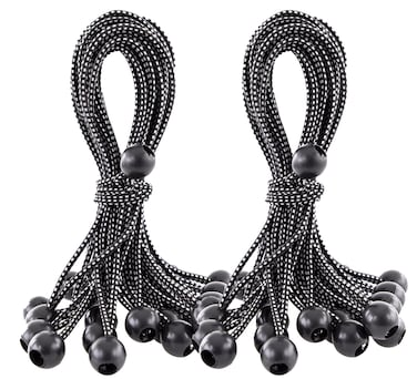 Kotap BB11B Ball Bungee Cord HeavyDuty  Versatile Indoor  Outdoor Tarp TieDown Organize  Secure 11Inch Black 50 Pack