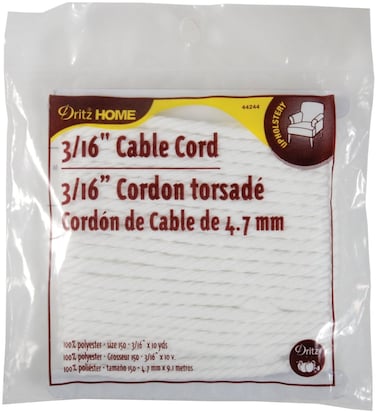 Dritz Home 44244 Cable Cord 316Inch x 10Yards Size 150  White