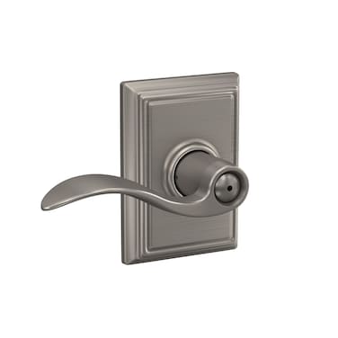 Schlage F40 ACC 619 ADD Accent Door Lever with Addison Trim Bed  Bath Privacy Lock Satin Nickel
