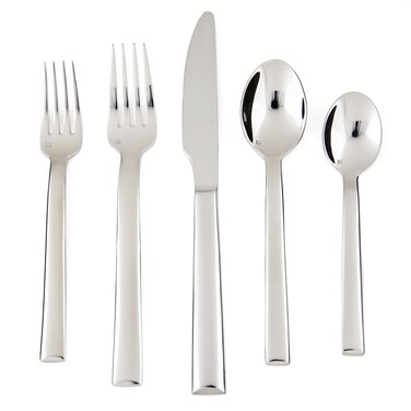 Fortessa Still 1810 Stainless Steel Flatware 5 Piece Place Setting Service for 1Silver