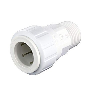 John Guest Speedfit 12 Inch CTS x 12 Inch NPT Pushfit Male Connector Push to Connect Plastic Plumbing Fitting White PSEI012024P