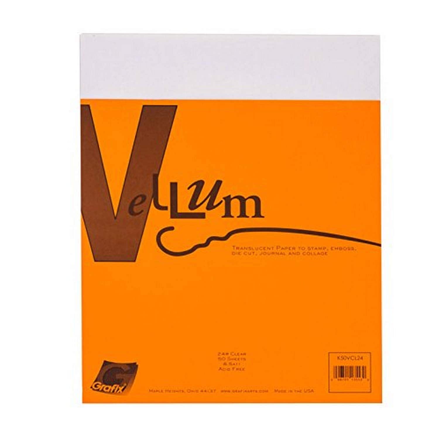 غرافيكس Grafix Vellum Inkjet Printable 50pack Clear 24pound By 812x11inch