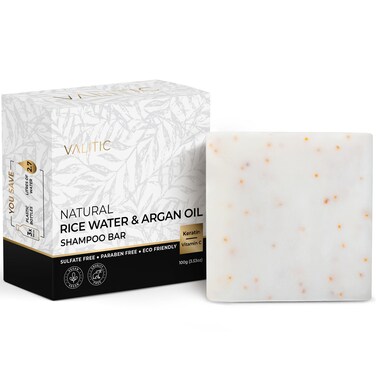 VALITIC Rice Water  Argan Oil Shampoo Bar  Strengthens and Promotes Hair Revitalization  SLS  Paraben Free  Vegan Eco Friendly  Natural Vitamin C  Keratin  for all Hair Types
