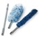 OCedar DualAction Microfiber Duster wTelescopic Handle 3 Piece Set White Blue