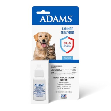 Adams Ear Mite Treatment For Dogs and Cats Over 12 Weeks Kills Ear Mites On Contact Relief For Dogs and Cats Suffering From Ear Mites Soothing Aloe and Lanolin Formula 5 Fl Oz