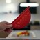 Handy Housewares Hand Held Plastic Pot Drainer Pasta Noodle Veggie Strainer with Handle  Fits up to 9 Pot  Red