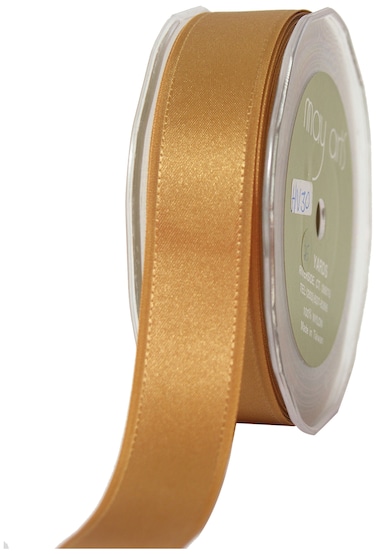 May Arts 1Inch Wide Ribbon Gold Satin