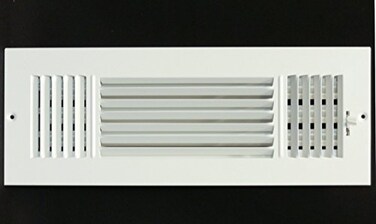 14w X 8h 3Way AIR Supply Grille  Vent Cover  Diffuser  Flat Stamped Face  White Outer Dimensions 1575w X 975h