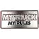 Signs 4 Fun Parody License Plate  My Truck My Rules  12 x 6 Decorative License Plate  Decoration Plate for VehicleWall  Man Cave Decorations  Made in The USA