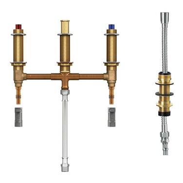 Moen 9797 Roman Tub with Shower Diverter 10Inch Centers with 12Inch PEX and 12Inch CPVC Adapters