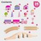 Bigjigs Rail Fairy Figure of Eight Train Set  35pc Pink Wooden Railway Toy Trains  Accessories Princess Toys for Kids Compatible with Most Other Rail Brands 3 Years Old