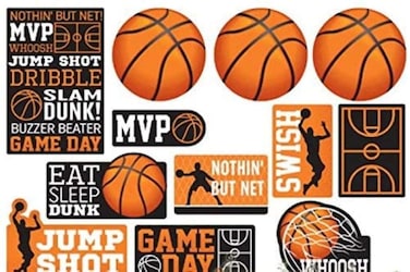 Basketball Value Pack Assorted Cutouts  12 Pcs